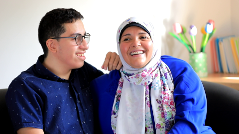 Portret van Mohamed en zijn moeder Mona
